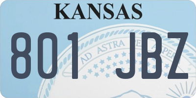 KS license plate 801JBZ