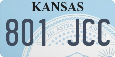 KS license plate 801JCC