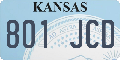 KS license plate 801JCD