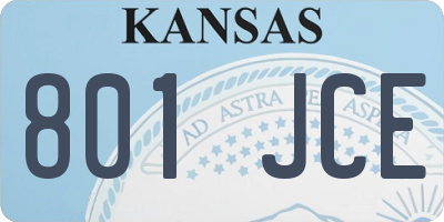 KS license plate 801JCE