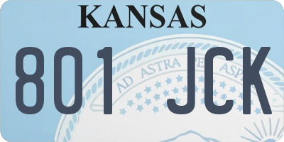 KS license plate 801JCK