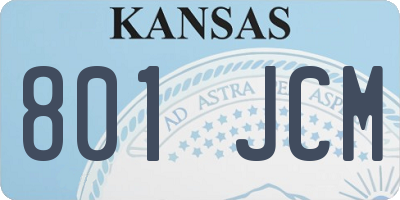 KS license plate 801JCM