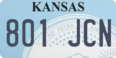 KS license plate 801JCN