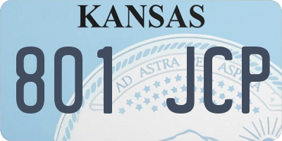 KS license plate 801JCP