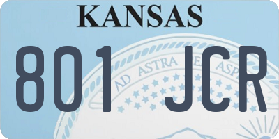 KS license plate 801JCR