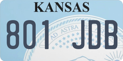 KS license plate 801JDB