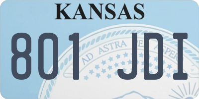 KS license plate 801JDI