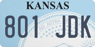 KS license plate 801JDK