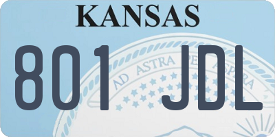 KS license plate 801JDL