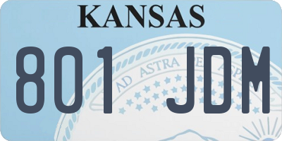 KS license plate 801JDM