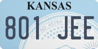 KS license plate 801JEE