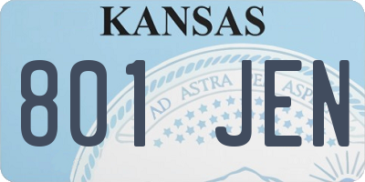 KS license plate 801JEN