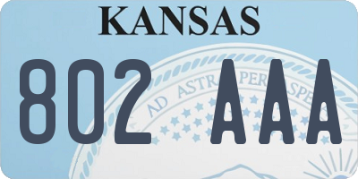KS license plate 802AAA