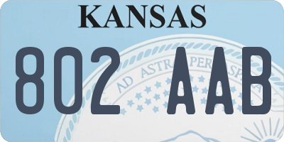 KS license plate 802AAB