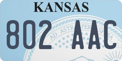 KS license plate 802AAC