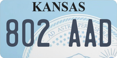 KS license plate 802AAD