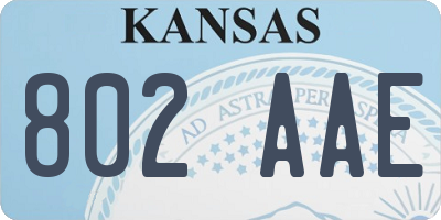 KS license plate 802AAE