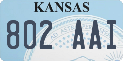 KS license plate 802AAI