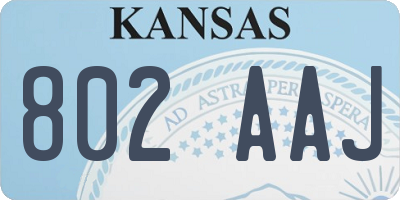 KS license plate 802AAJ