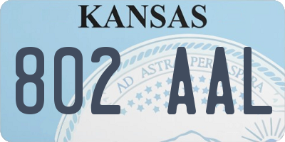 KS license plate 802AAL