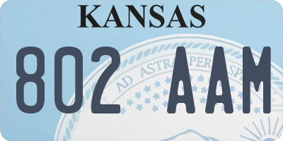 KS license plate 802AAM