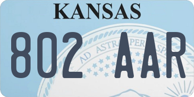 KS license plate 802AAR