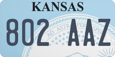 KS license plate 802AAZ