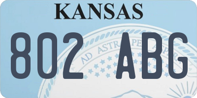 KS license plate 802ABG