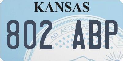 KS license plate 802ABP
