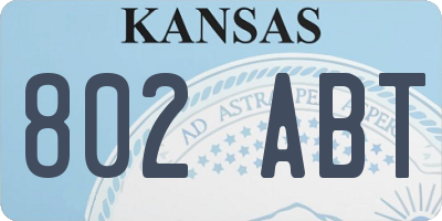 KS license plate 802ABT