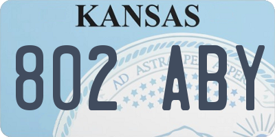 KS license plate 802ABY