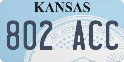KS license plate 802ACC