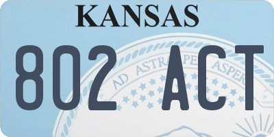 KS license plate 802ACT
