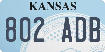 KS license plate 802ADB