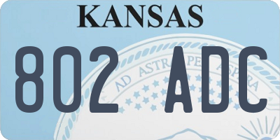 KS license plate 802ADC
