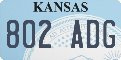 KS license plate 802ADG