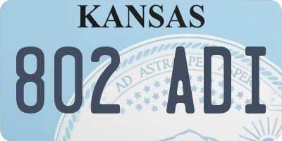 KS license plate 802ADI