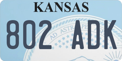 KS license plate 802ADK