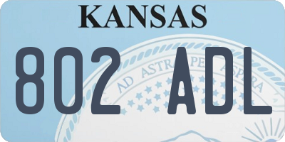 KS license plate 802ADL