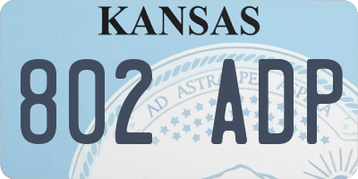 KS license plate 802ADP