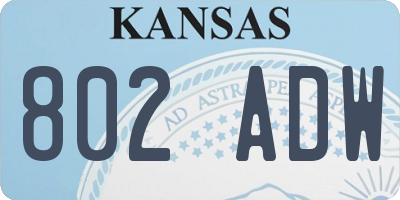 KS license plate 802ADW