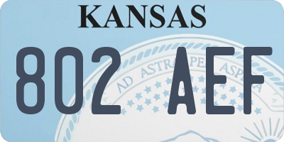 KS license plate 802AEF