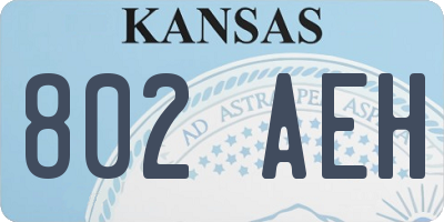 KS license plate 802AEH