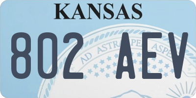 KS license plate 802AEV