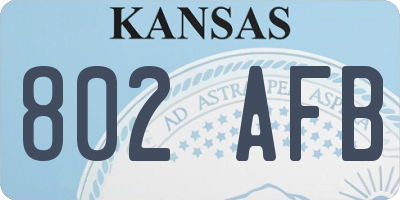 KS license plate 802AFB