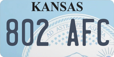 KS license plate 802AFC