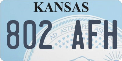 KS license plate 802AFH