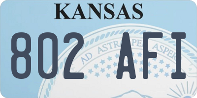 KS license plate 802AFI