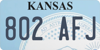 KS license plate 802AFJ