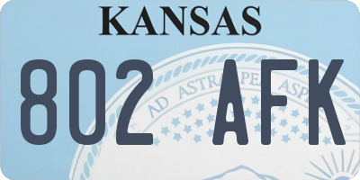 KS license plate 802AFK